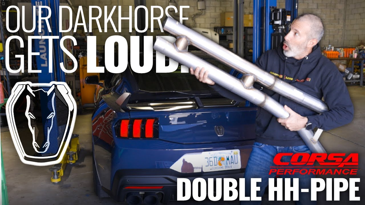 Our Dark Horse Gets LOUDER! - Corsa Performance Resonator Delete Double H Pipe Install