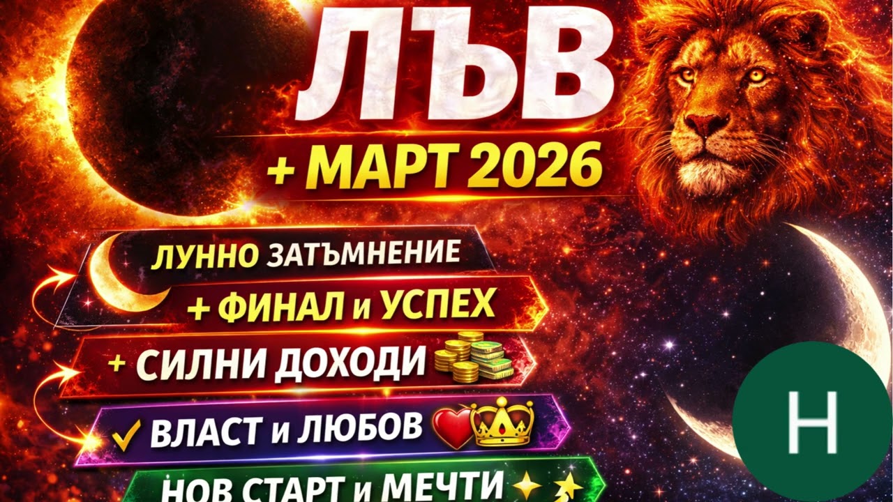 ЛЪВ ♌ Март 2026: Лунно затъмнение в Дева + Новолуние | Пари, кариера и съдбовен пробив