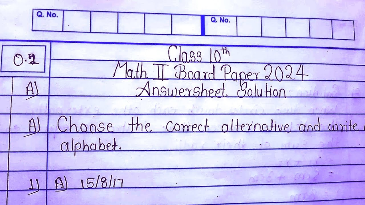 SSC board class 10th Math 2 geometry paper 2024 solution || math 2 geometry board paper solution ||