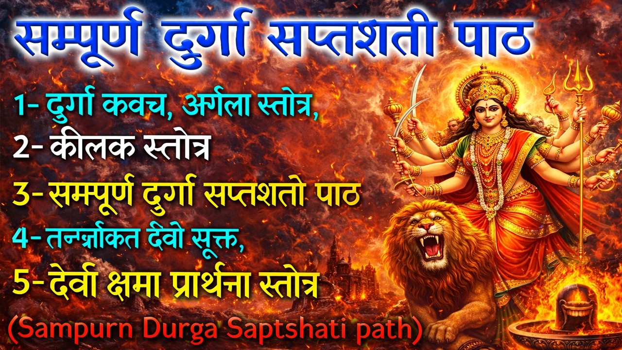 संपूर्ण दुर्गा सप्तशती | Sampurna Durga Saptashati | Complete 13 Chapters With Kavach Argala, Keelak