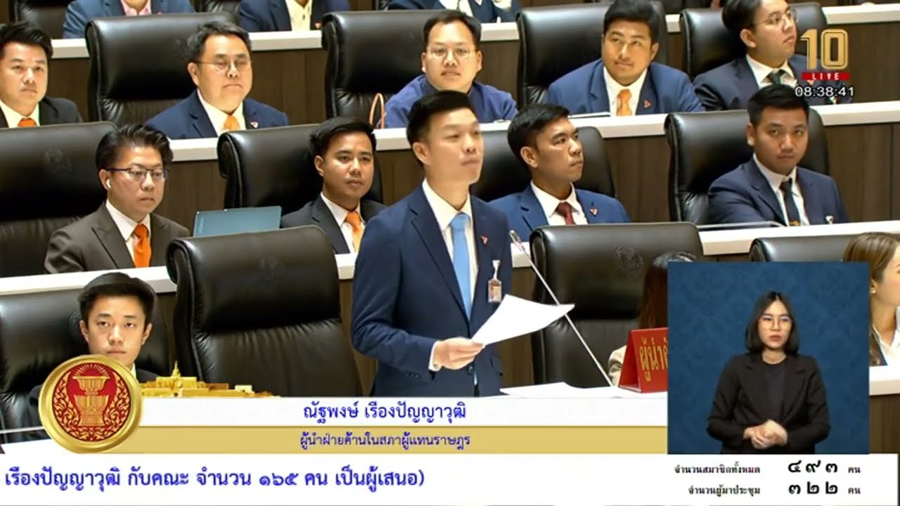 ณัฐพงษ์ เรืองปัญญาวุฒิ ผู้นำฝ่ายค้าน อภิปรายไม่ไว้วางใจนายกรัฐมนตรี แพทองธาร ชินวัตร