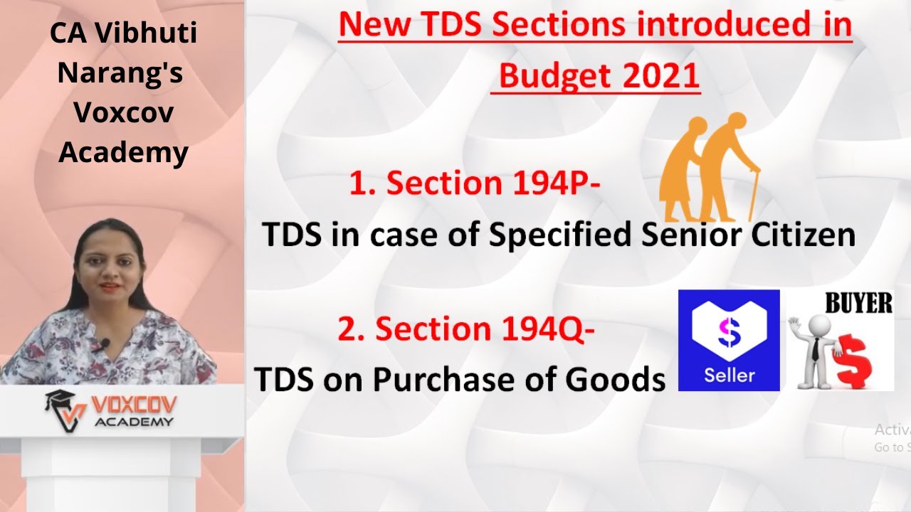 TDS Section 194P & 194Q-New TDS Sections Introduced in Budget 2021