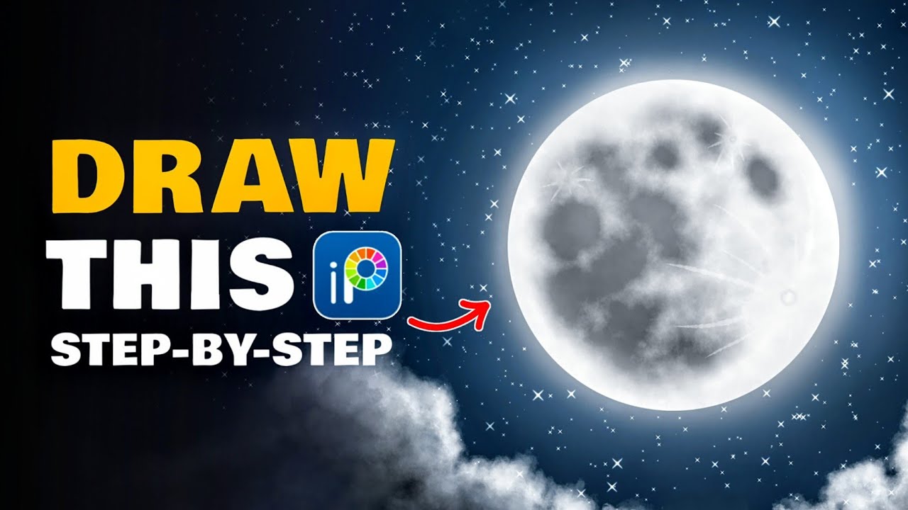 Tutorial Menggambar Bulan Purnama | Ibis Paint X Tutorial