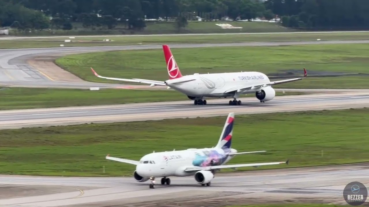 ✈️ 12 MINUTOS de POUSOS e DECOLAGENS no AEROPORTO INTERNACIONAL de GUARULHOS (GRU/SBGR)