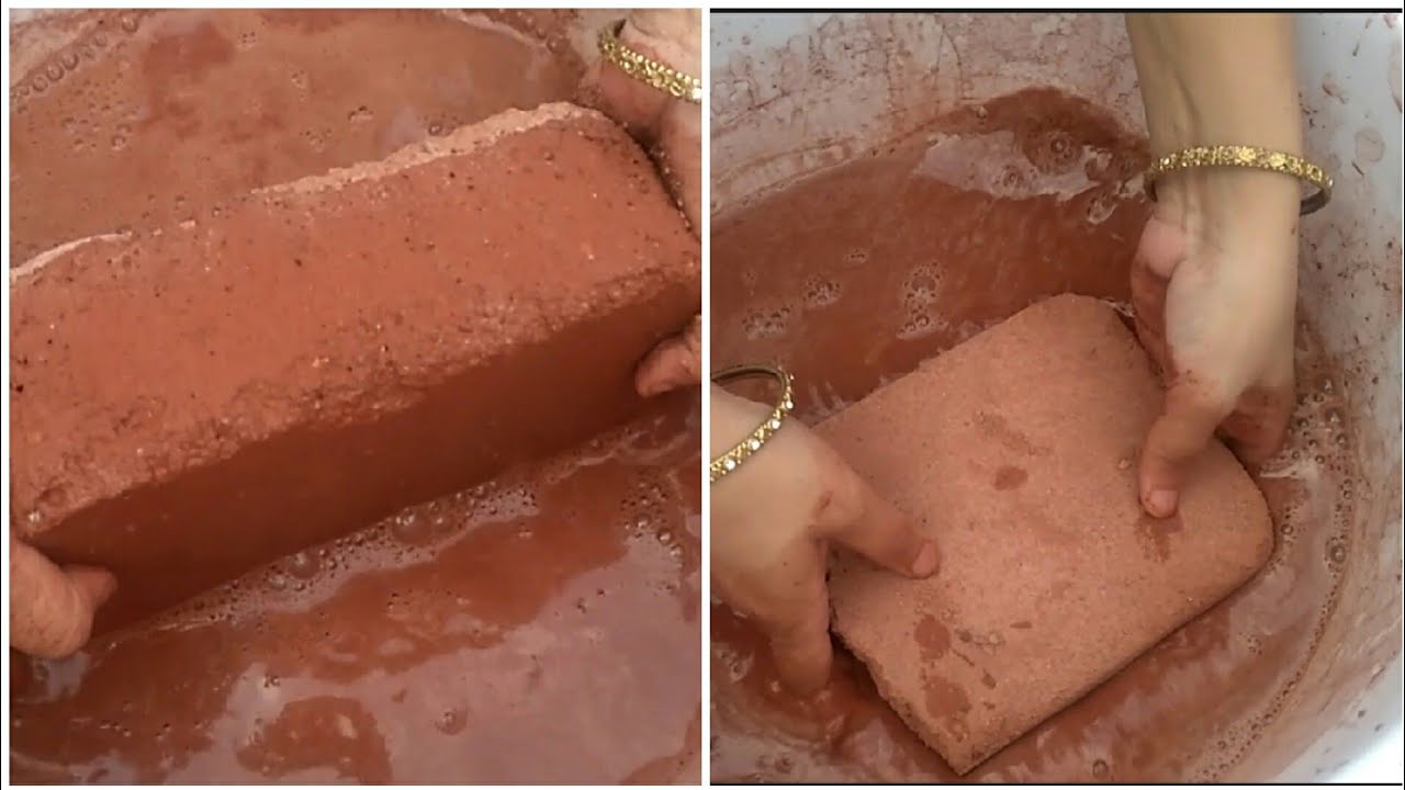 Super Soft Pure Red Dirt Shape's Crumbling & Dipping in Water 💦#OddlySatisfying#AsmrVideos