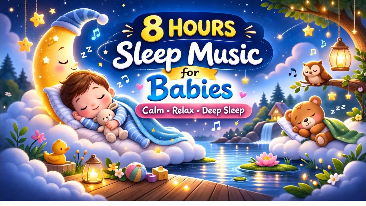 Sleep Music for Babies & Toddlers – 8 Hours Deep Baby Sleep Lullaby with Soft Night Sounds
