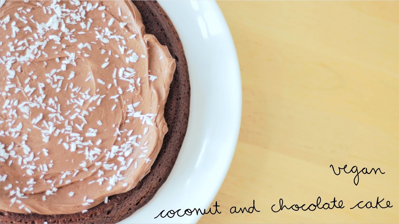 Vegan Coconut and Chocolate Cake | Tarta vegana de coco y chocolate