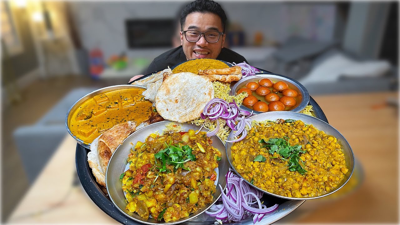 INDIAN FEAST - INDIAN THALI PLATTER - Everything I Cooked Here Is VEGETERIAN