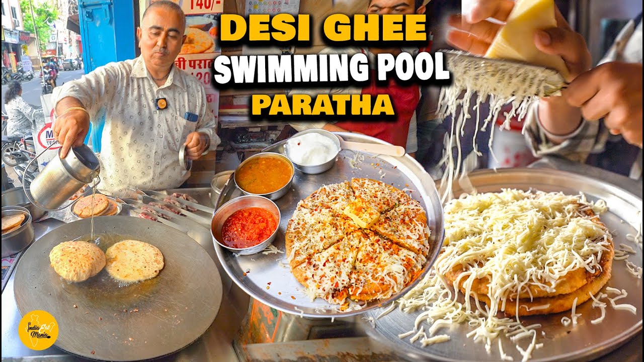 Udaipur Famous Sai Baba Ka Desi Ghee Wala Double Cheese Paneer Parantha Rs 100/- Only l Udaipur Food
