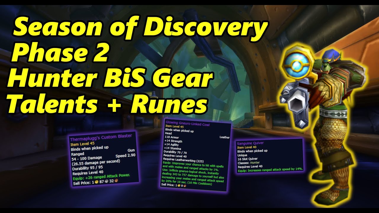 SoD hunter - Phase 2 Ranged and Melee Weaving BiS Gear + Talents + Runes