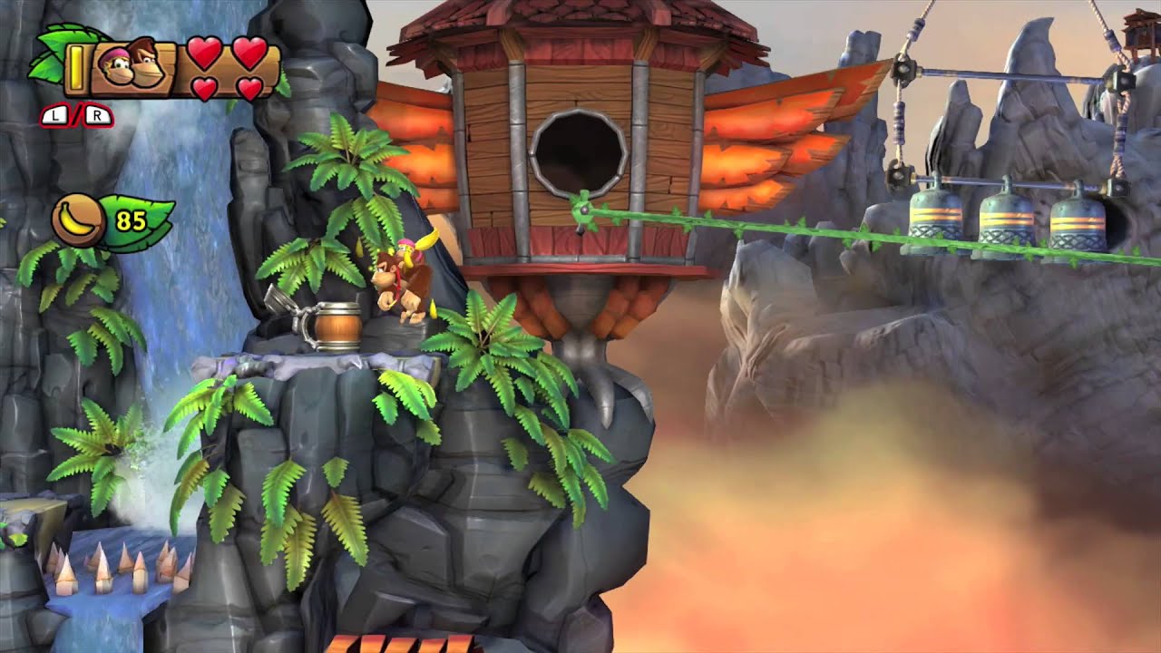 Donkey Kong Country: TF. Tirolinas tirolesas 2-6 - Gameplay - 100% puzzles y letras