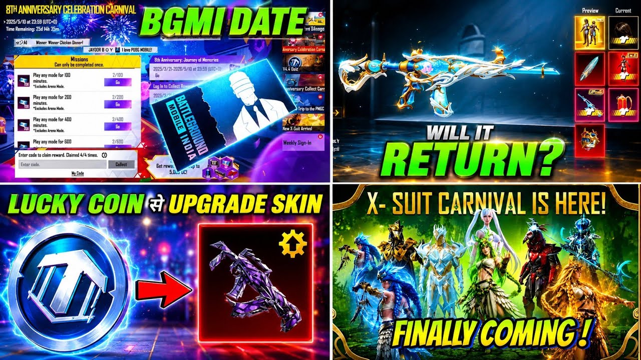 M416 Tidal Return❓| Character Voucher Event BGMI | New X-Suit 4.5 Update | Lucky Coin Upgrade Skin
