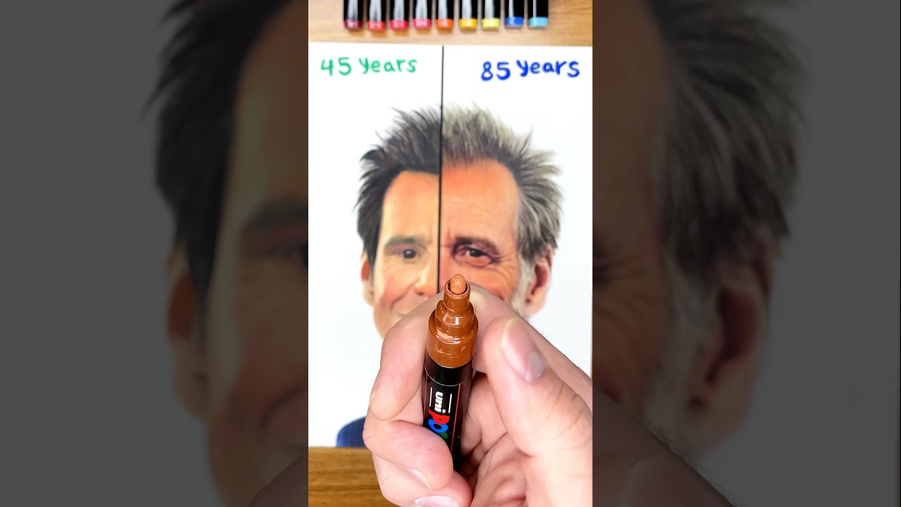 Drawing Jim Carrey in 85 years old 🥹 