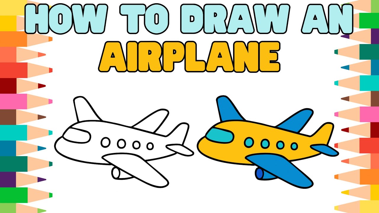How To Draw An Airplane - Easy
