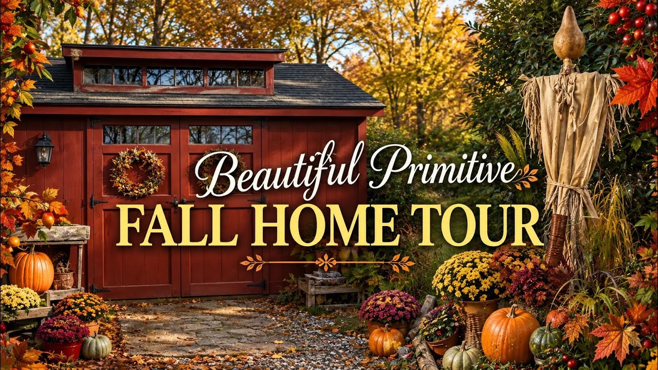 BEAUTIFUL COLONIAL PRIMITIVE AUTUMN FALL HOME TOUR - PRIM ANTIQUES & CHARMING DECOR! - 2025