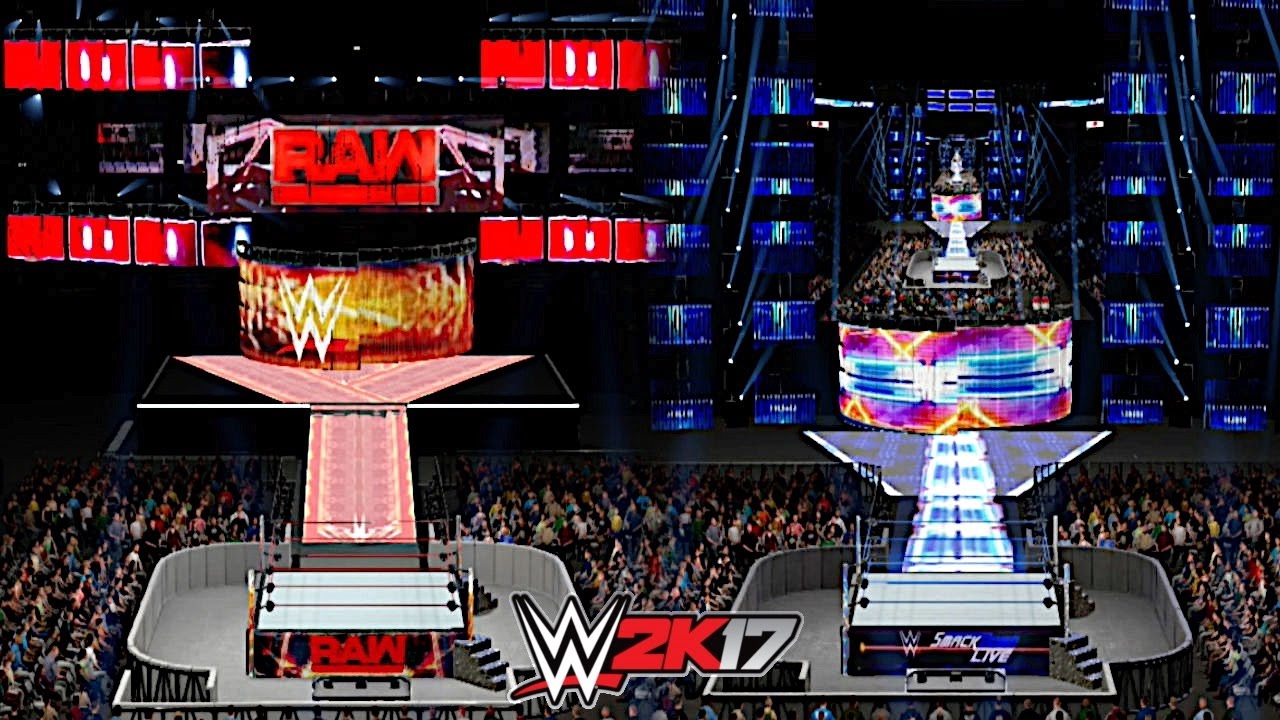 WWE 2K17: Updated Raw & SmackDown Live 2016 Arenas! (Including Updated Attires)