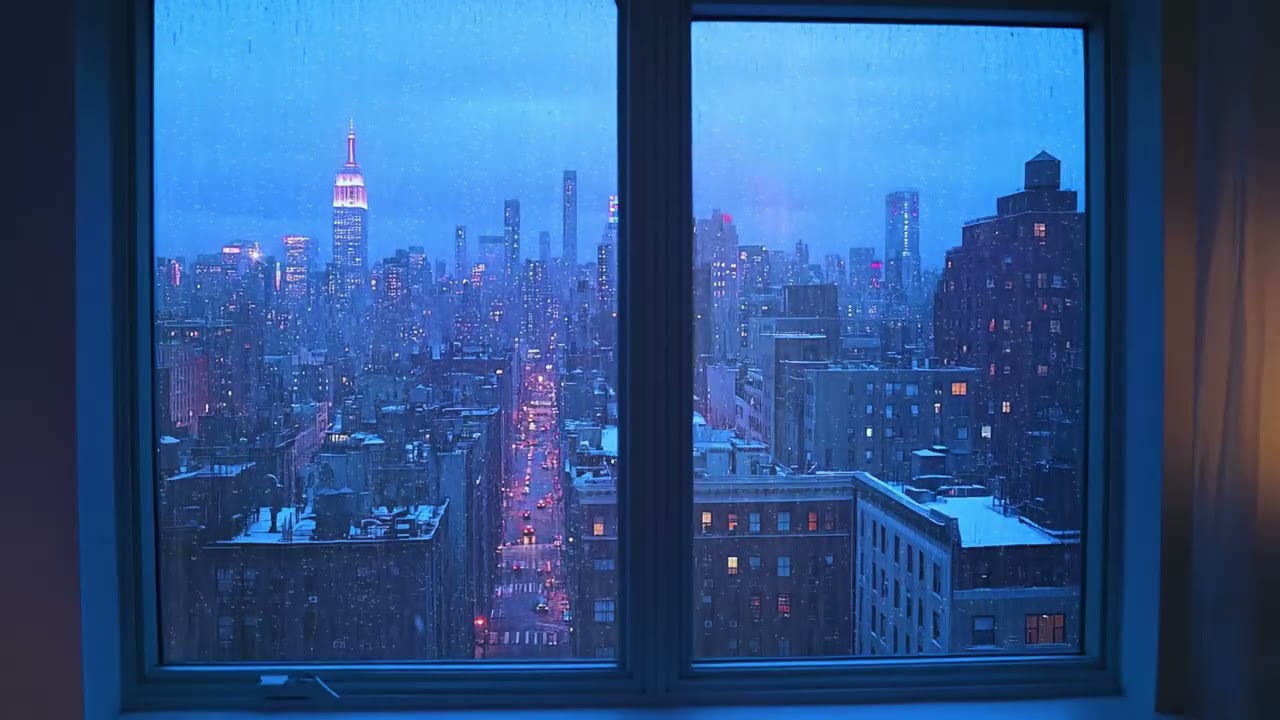 Cozy Backyard Blue Hour Rain 🌧️ Soft Rain Ambience for Night Relaxation