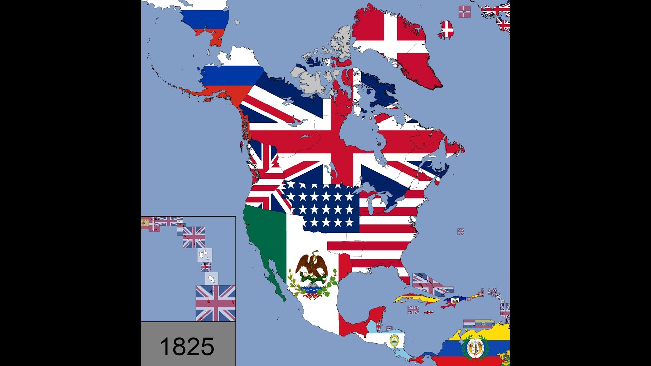 North America: Timeline of National Flags: 1450 - 2020