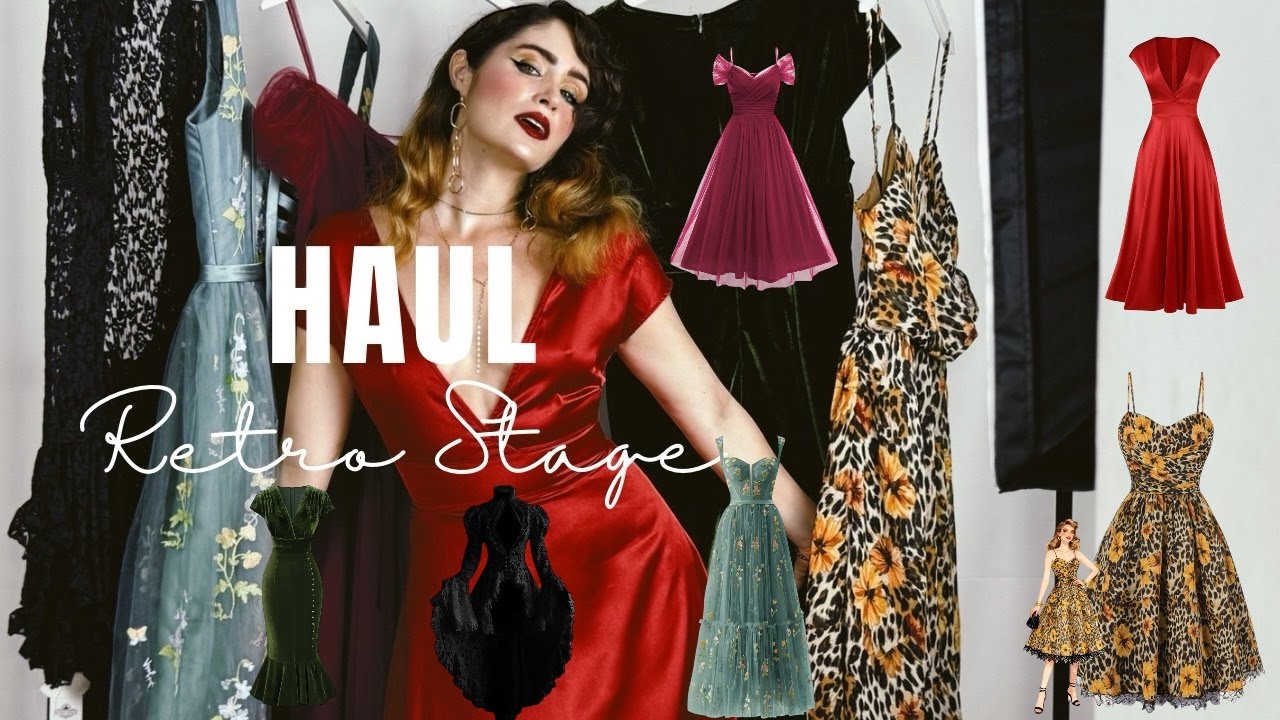 HAUL! 🎄🌟 Probándome 6 vestidos de fiesta de Retro Stage | Estilo años 20-70