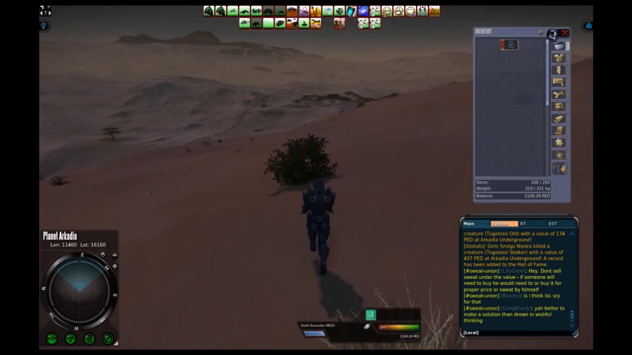 Entropia Universe Arkadia Treasure Hunting and 800 ped HoF