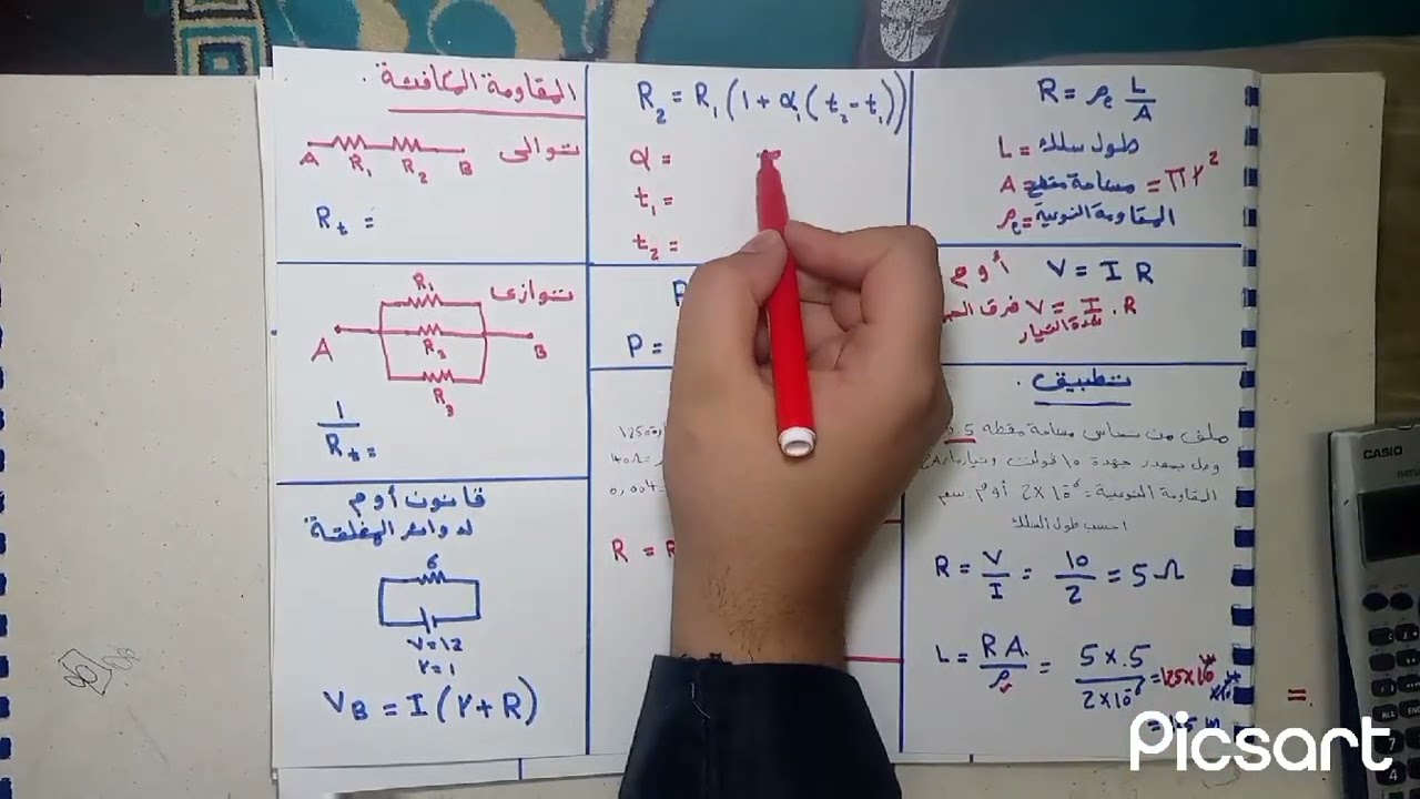 ملخص منهج الهندسة الكهربية ـ الجزء الاول ـ للمعاهد الفنية الصناعية ـ الفرقة الاولي .