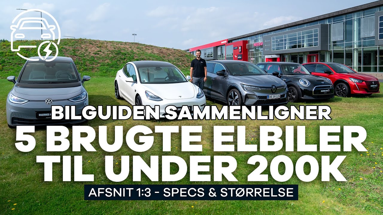 Brugt elbil til max 200.000 (1:3): Tesla 3, VW ID.3, Renault Megane, MINI Cooper & Peugeot e-208