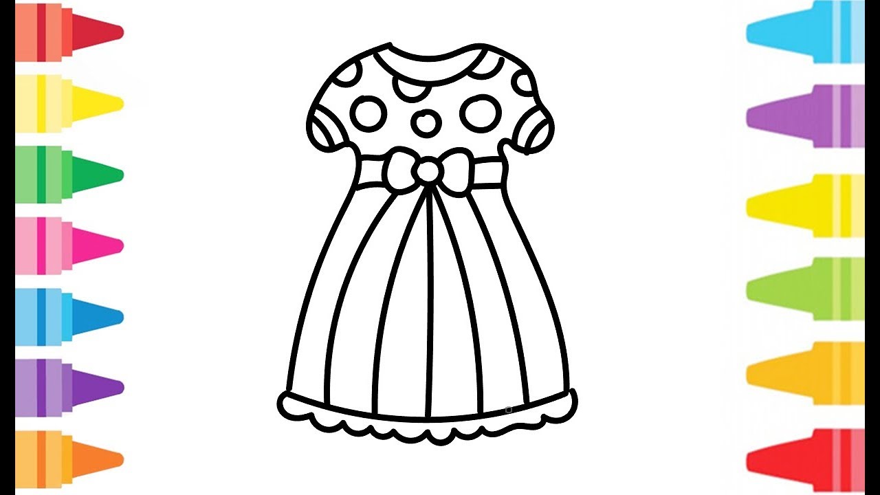 Baby girl dress How to draw and coloring Learn Colors & Painting for Kids  | Ada Coloring Fun