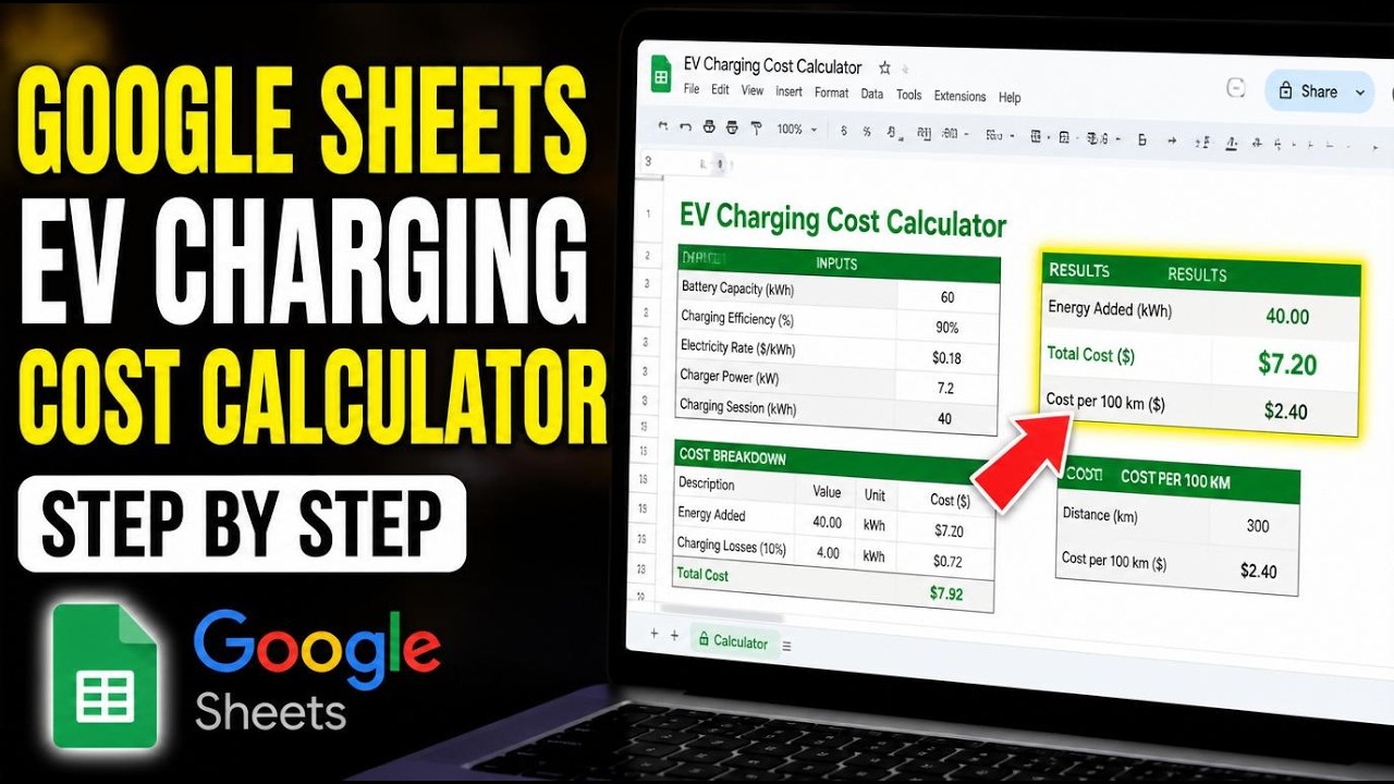 How to configure EV charging cost calculator using Google Sheets - Step By Step