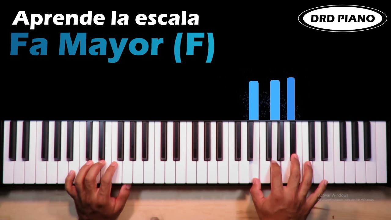 Aprende fácil la escala de Fa Mayor (F) con acordes en Piano