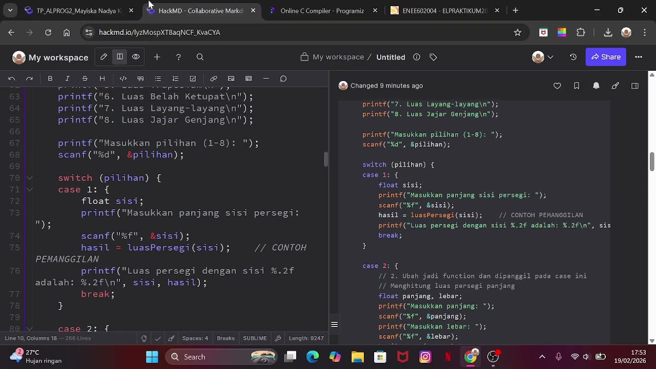 CASE STUDY MODUL 2 (ALPROG) | Mayiska Nadya Koraag (2306156914)