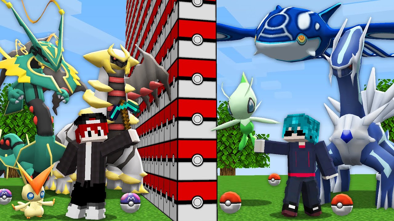 Parede de Lucky Block Pixelmon no Minecraft Pixelmon