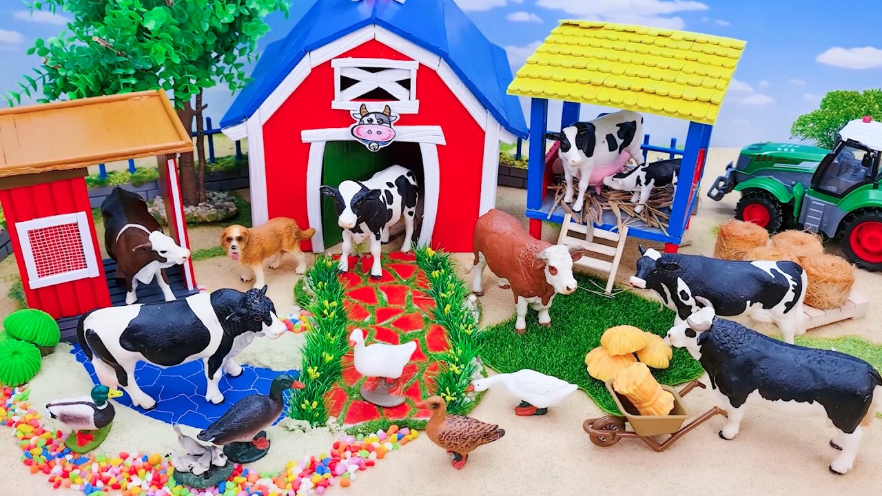 Build a Cow Barn with Farm Aventure and Transport Cows Move to New Farm | Cattle Farm Diorama