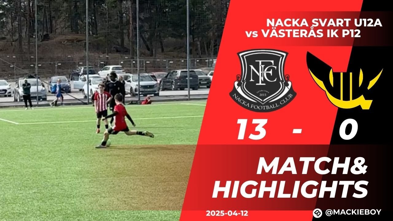 Västerås IK P12 vs Nacka Svart – Högt tempo från start – och målchanser hela matchen. (0–13) 🏆
