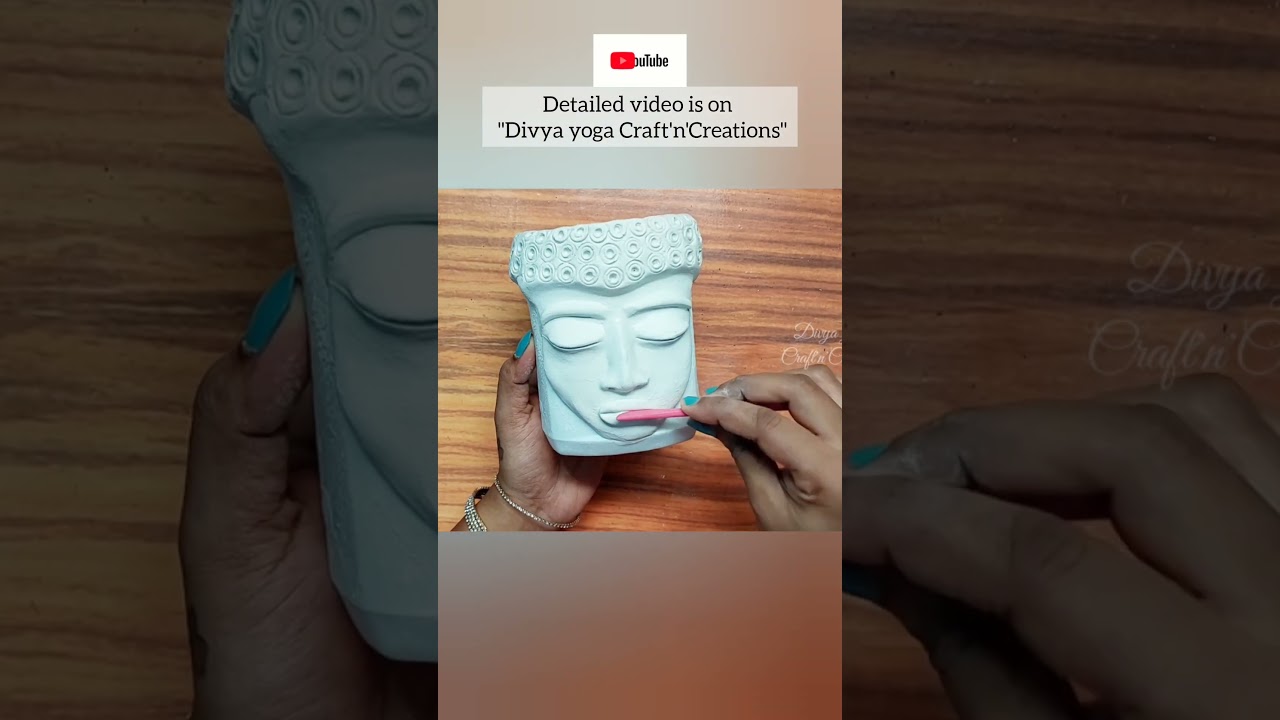 DIY Buddha planter🪴Buddha face sculpture ❤️#diycrafts #youtubeshorts