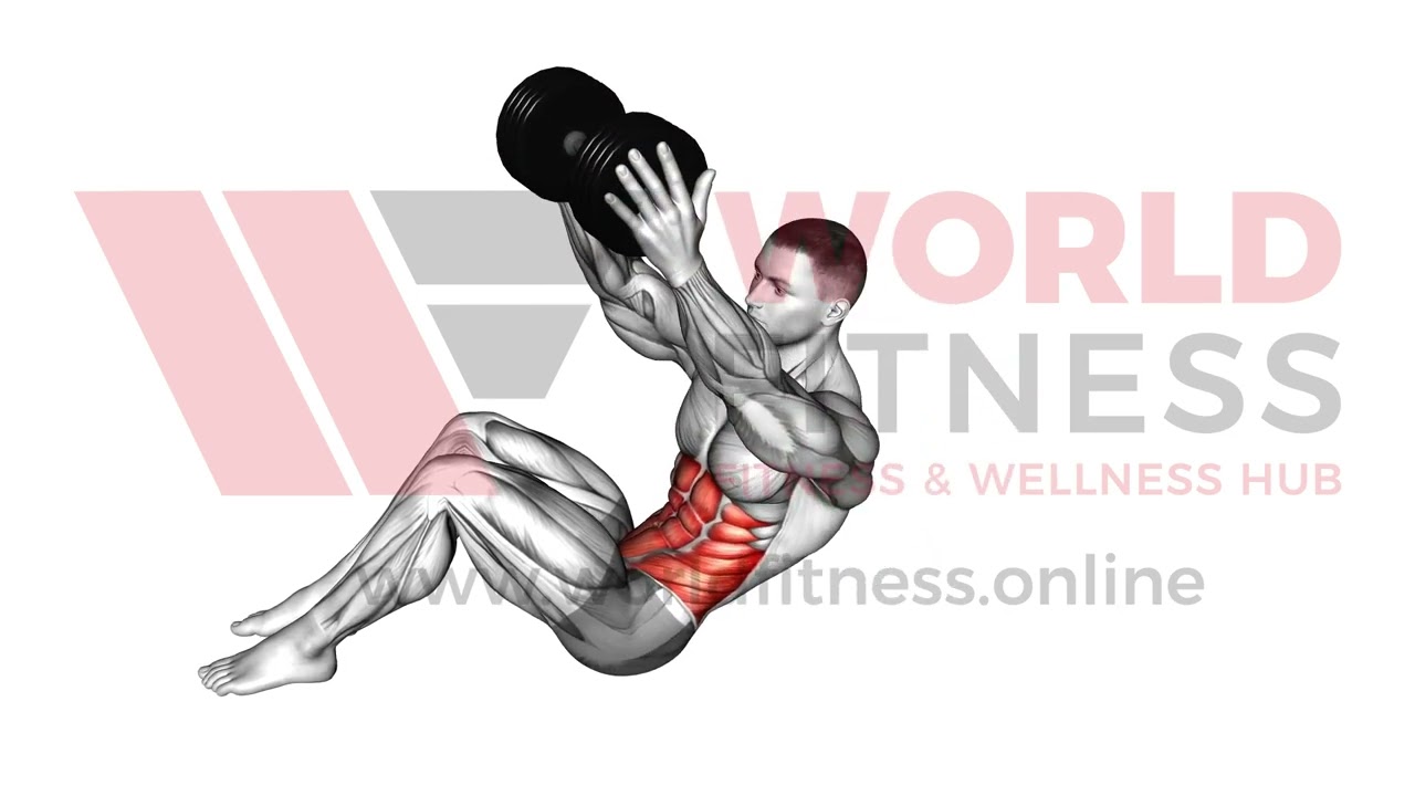 Dumbbell Straight Arm Twisting Sit up Demo