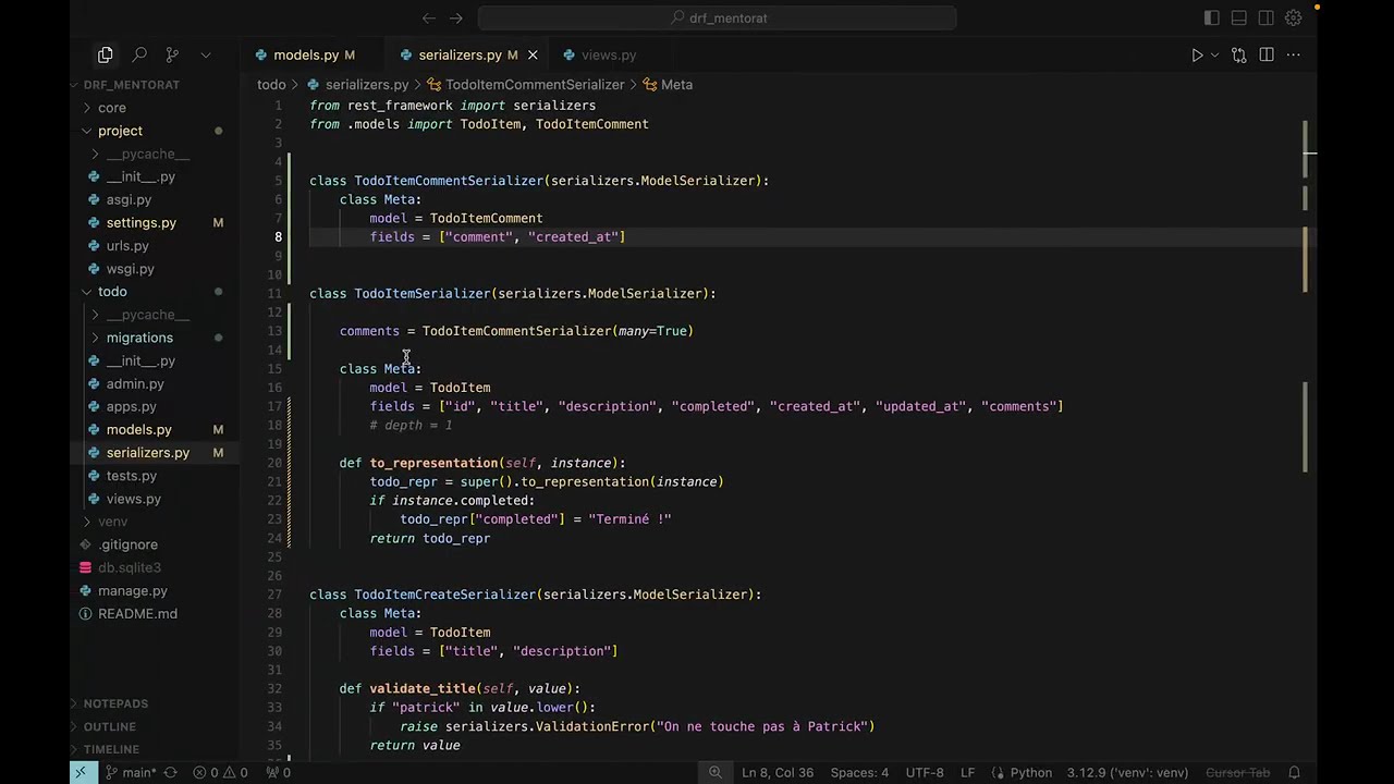 Django REST Framework : serializers, méthodes et serializers imbriqués