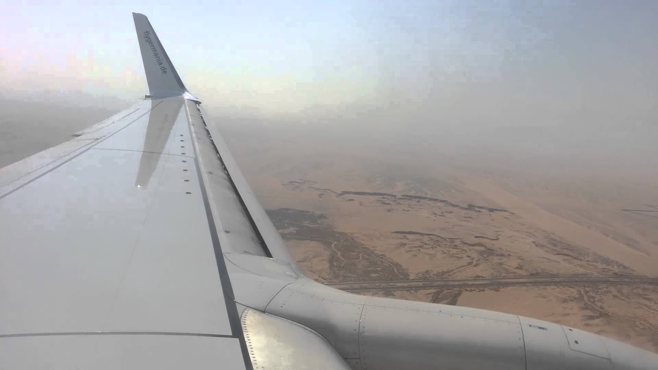 Germania B737-700 approach and  landing in Hurghada