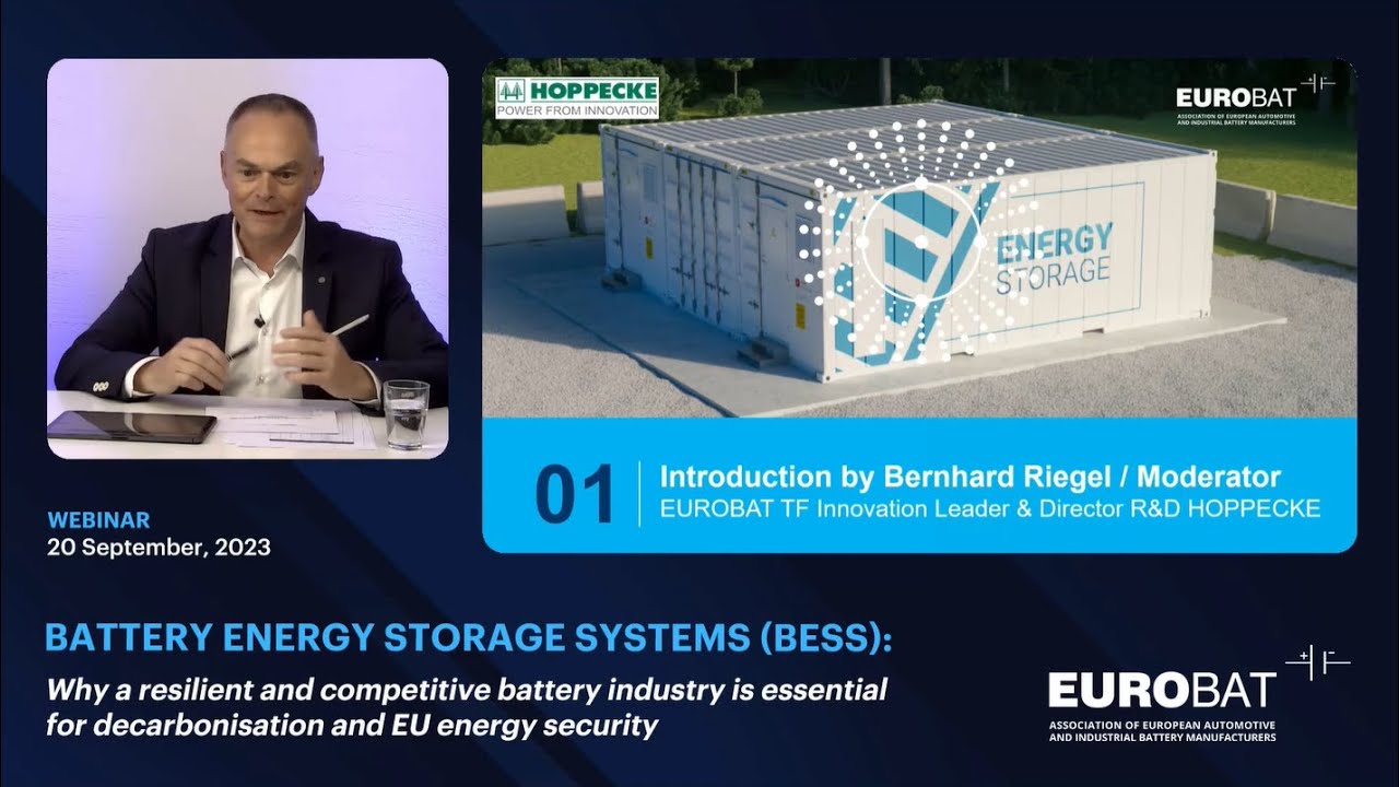 EUROBAT &ldquo;Battery Solutions for Energy Storage (BESS)&rdquo; Webinar