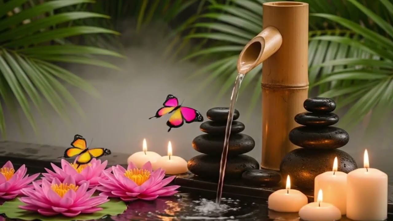 Relaxing 🌺Music for Healing 🍀Paino Sounds, Water Sounds, Relieves Stress, Anxiety#012