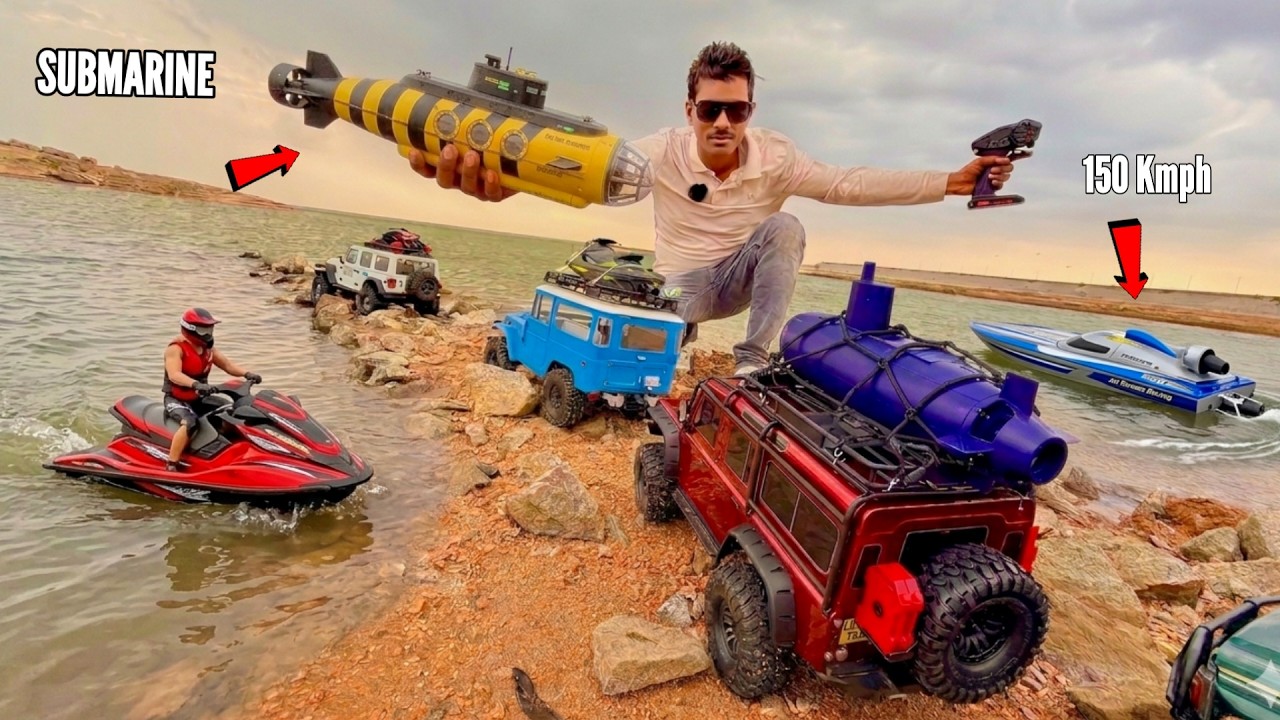 RC Thar Roxx Dam Edge Balancing Challenge Deep Water &ndash; Chatpat toy tv