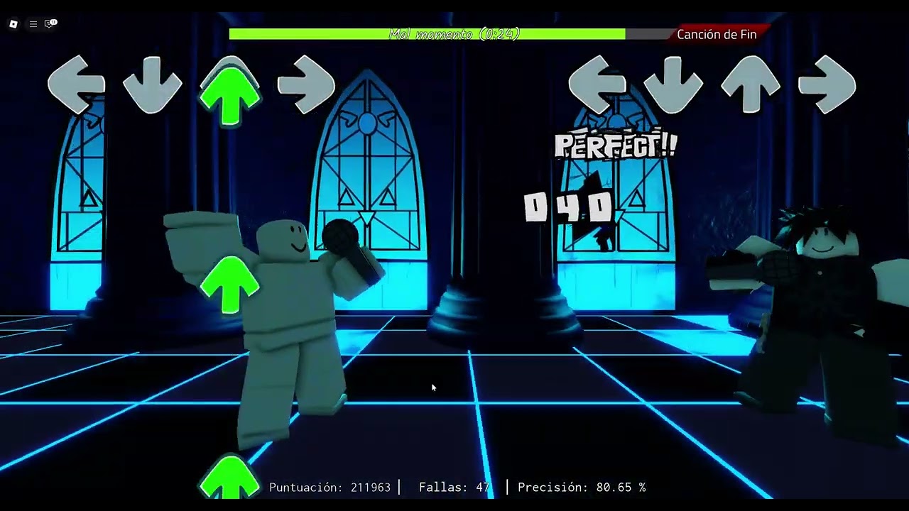 Jugando el mod Indie Cross en FNF roblox