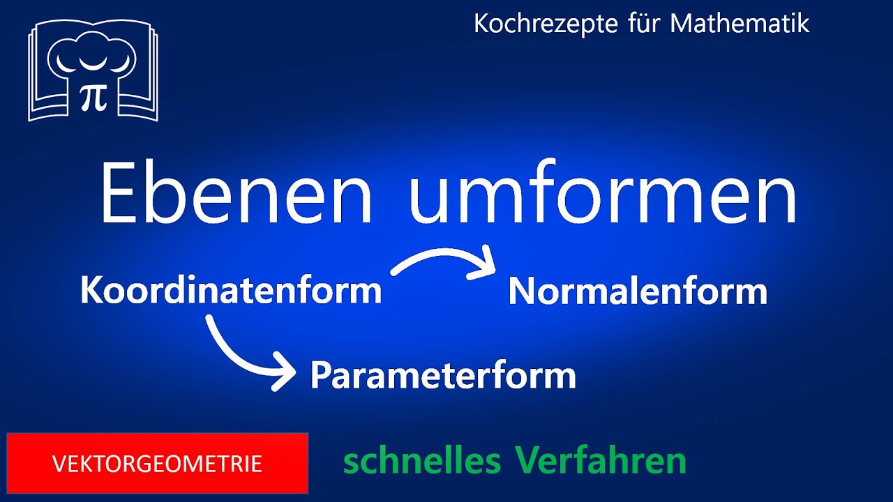Ebenen umformen, umwandeln - Koordinatenform, Parameterform, Normalenform