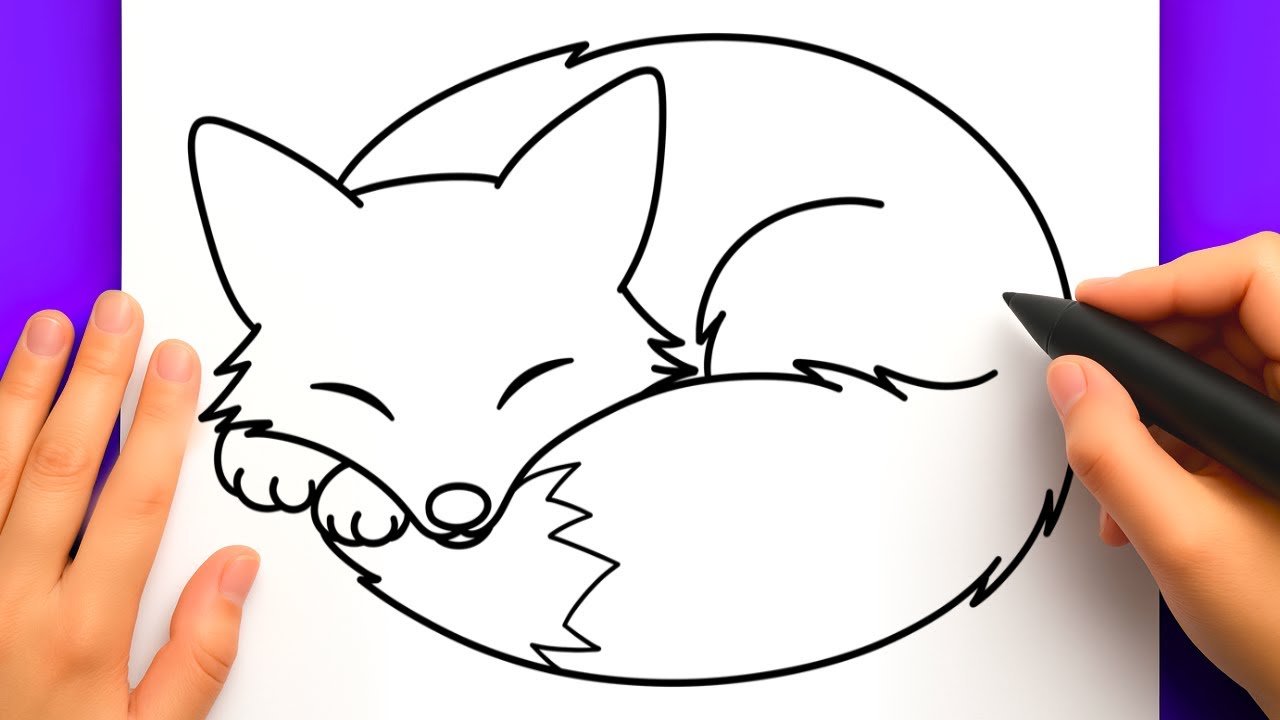 DESSIN FACILE KAWAII | COMMENT DESSINER UN RENARD ENDORMI FACILEMENT - DESSIN DE RENARD FACILE