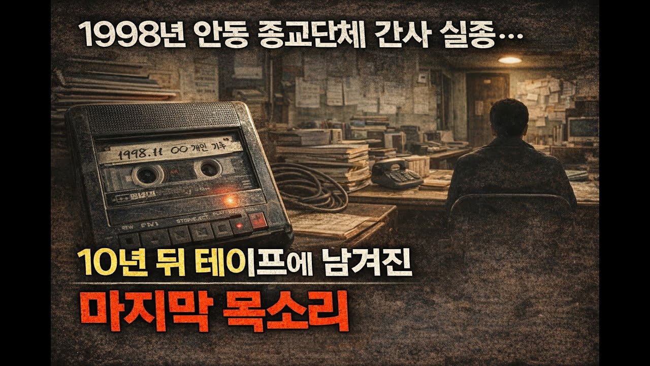 1998년 안동 종교단체 30대 간사 실종…10년 뒤 테이프에 남겨진 충격적인 마지막 목소리 #오디오드라마 #그날이후 #실종사건 #한국미제사건 #미스터리이야기