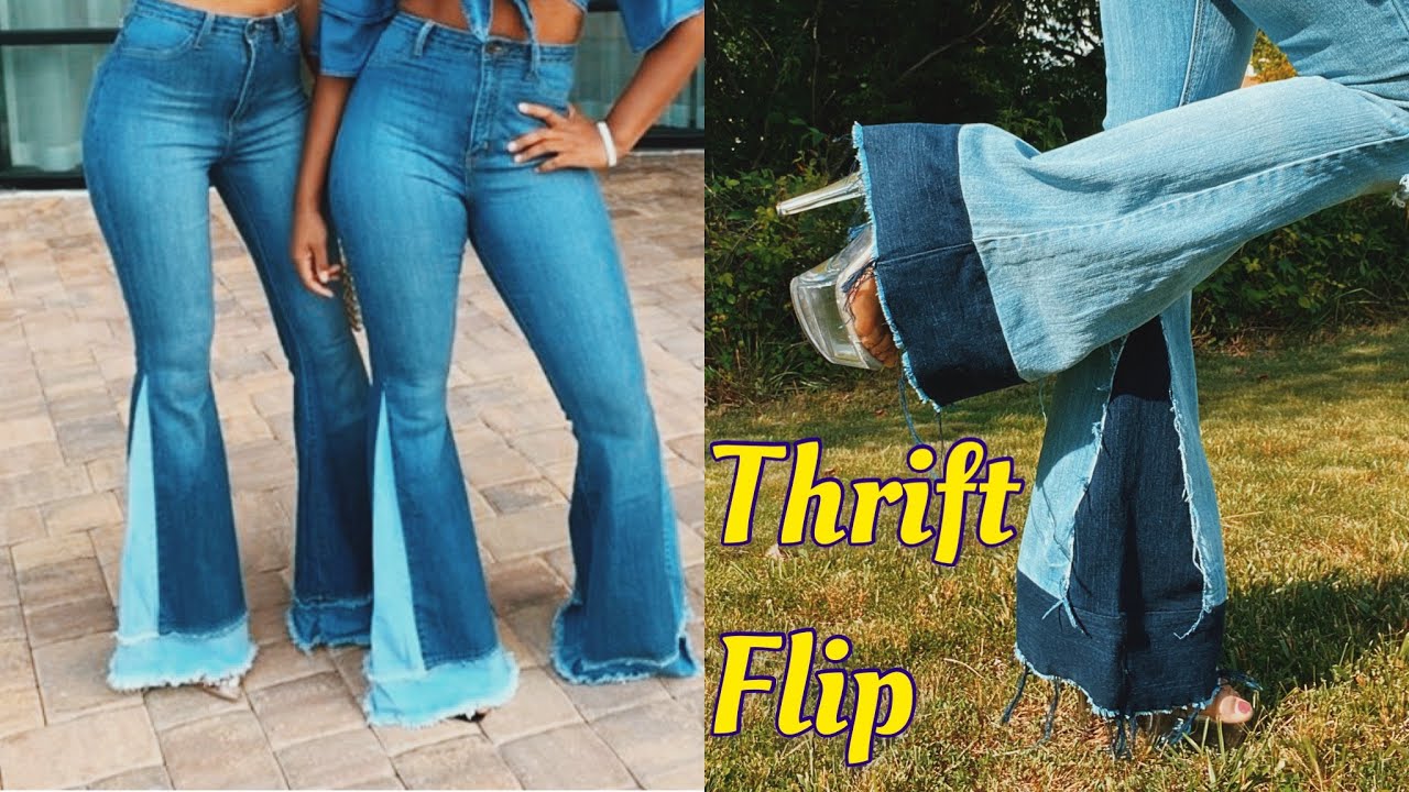 DIY Distressed Thrifted Jeans // THRIFT FLIP