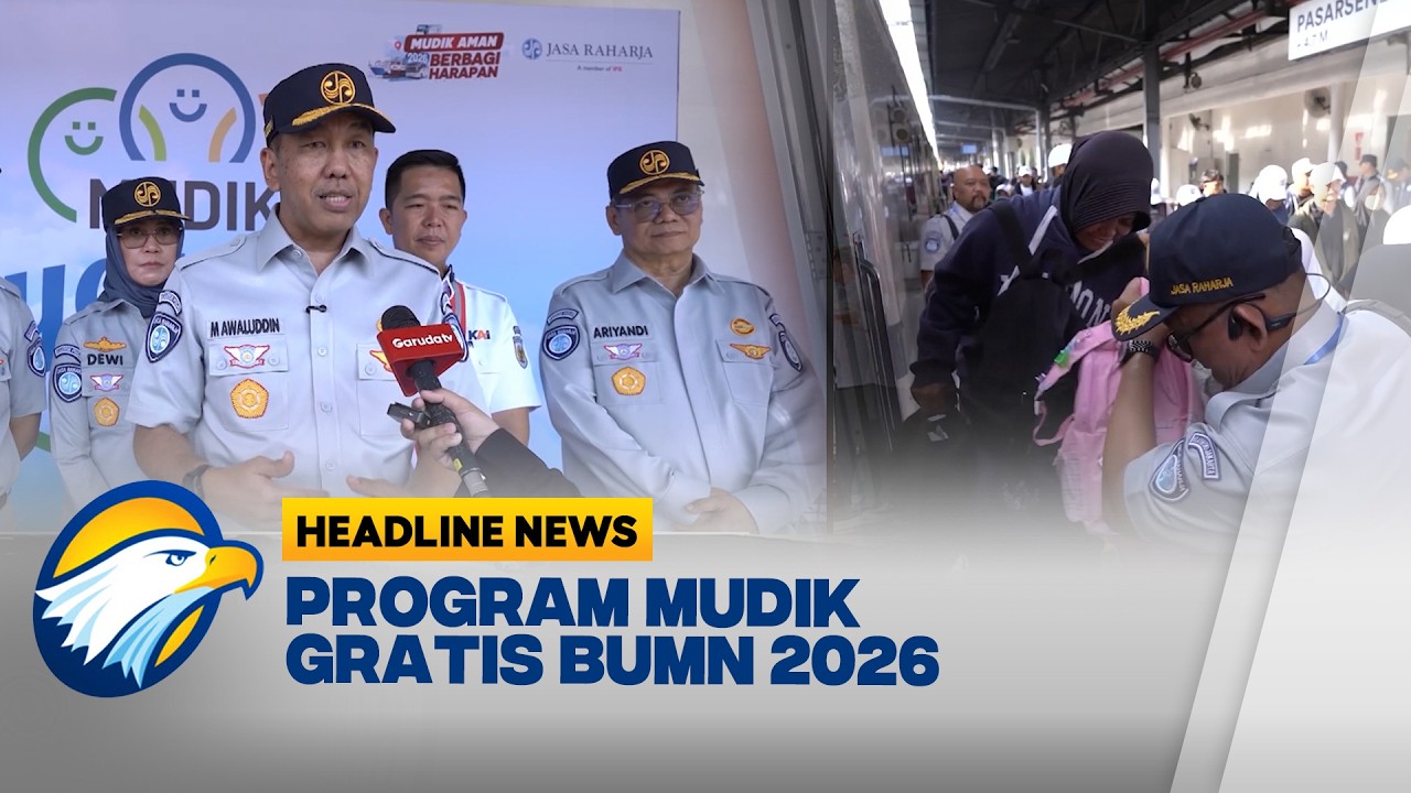 [HEADLINE NEWS 18/03] Jasa Raharja Kirim Ribuan Pemudik Gratis dari Stasiun Pasar Senen 2026!