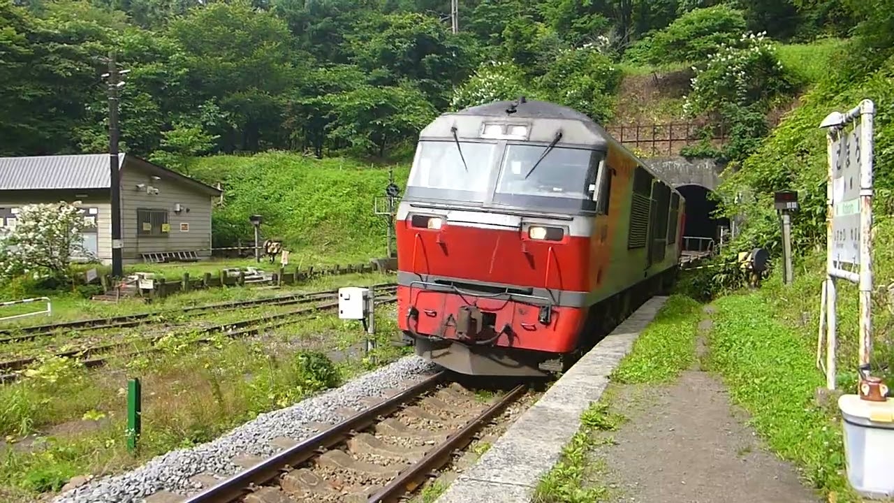 室蘭本線 小幌駅 DF200牽引 51レ高速通過