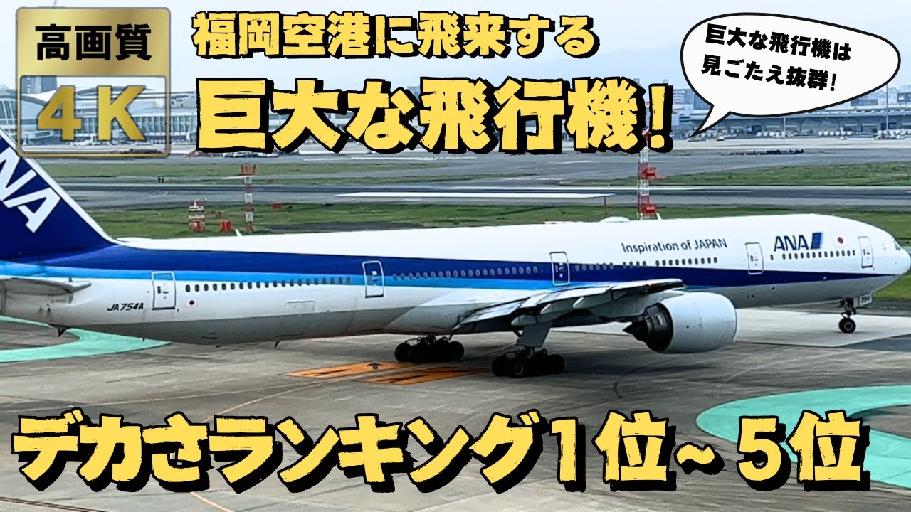 福岡空港に飛来する巨大な飛行機ランキング１位～５位！ ド迫力の巨大飛行機たち