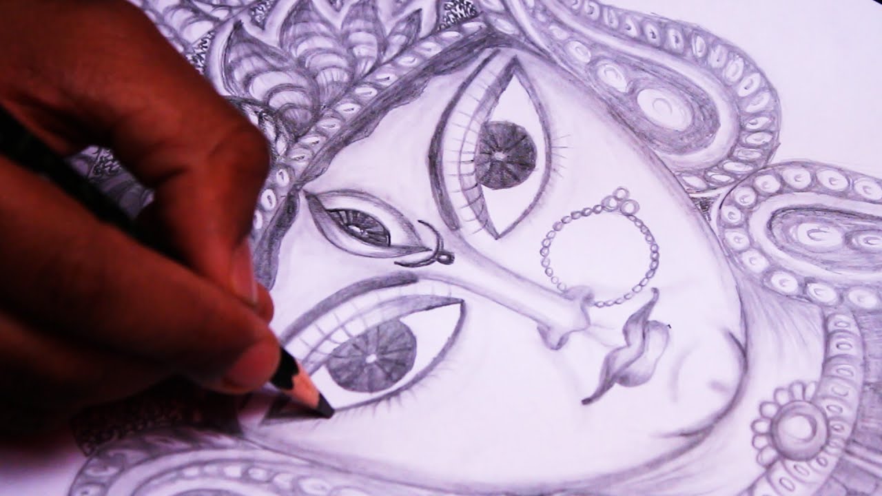 Easy Durga maata face Drawing || Navaratri Special || How to Draw DEVI DURGA || My Creative Hub