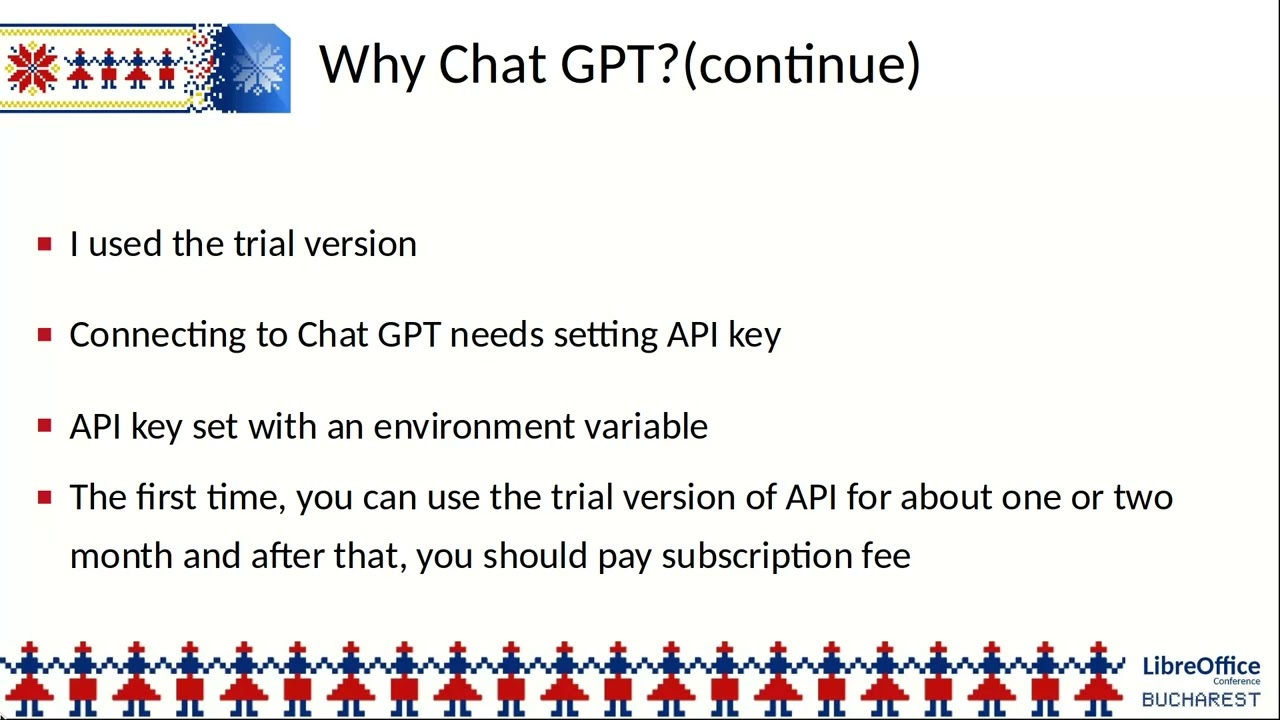 AI chat bot extension with ChatGPT - LibreOffice Conference 2023
